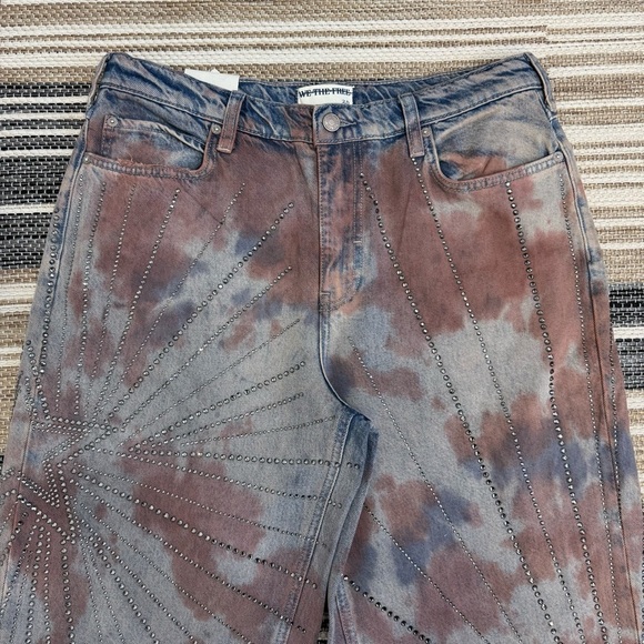 Free People We the Free Aurora Mid Rise Embellished Flare Jeans Size 30 - Picture 5 of 16